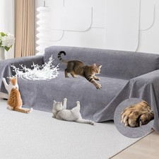 Cat Scratch Furniture Protector - Anti-Slip, Waterproof Sofa 134"X71" Grey