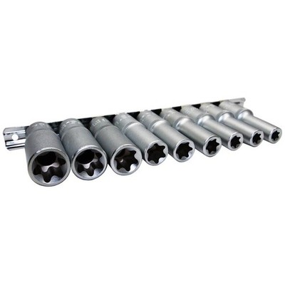 BGS AUßEN TORX STECKSCHLÜSSEL SATZ E10-E24 STECKNÜSSE 1/2 ZOLL NÜSSE TIEF+LANG