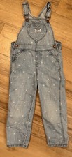 VTG Y2K OshKosh B'gosh Heart Print Overalls in Denim Blue Girl  s Toddler 4T  