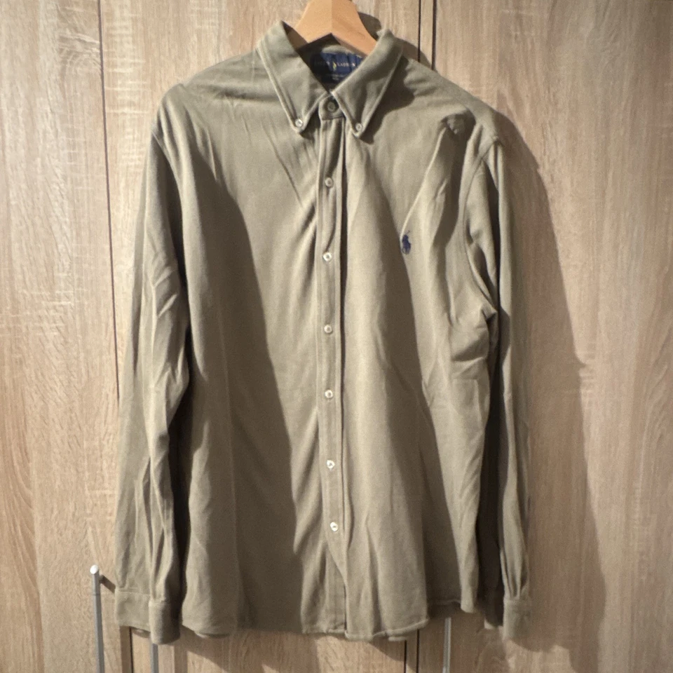 Ralph Lauren Featherweight Mesh Hemd oliv XL Langarm Button-Down - Bild 1 von 4