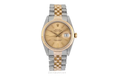 Rolex Datejust 36 cadran tapisserie acier or réf. 16233 B&P LC100 Collector ́... - Photo 1/4