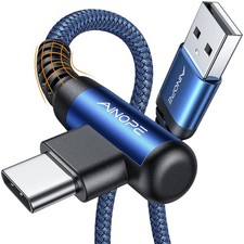 AINOPE USB C Cable 3ft Right Angle, 2-Pack to C 3.3FT 3.3FT, Blue