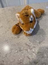FAO Schwarz Plush Tiger Cub 16  Laying Down Stuffed Animal Floppy