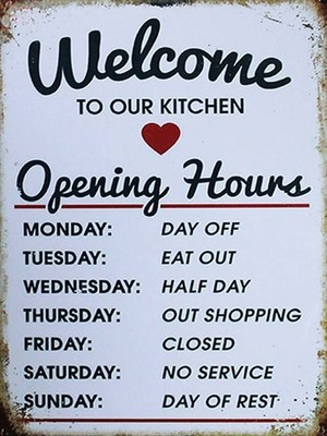 Holzschild 40x30 cm welcome to our Kitchen Opening Deko Geschenk Holz Schild