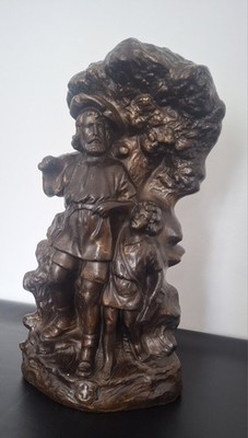 Antike Skulptur Wilhelm Tell Keramik/ Terrakotta Figur 19. Jahrhundert