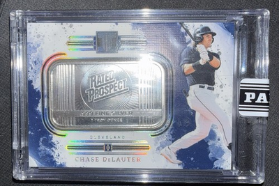 #ad 2025 Panini Impeccable Prospects Logo #40 Chase Delauter Troy Silver # 25 Rookie $395.00