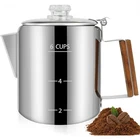 Percolator Campfire Coffee Pot Coffee Pot Stovetop Coffee Maker Coffee Pot U8B3