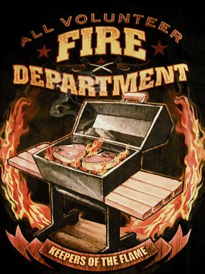 NEW mens SMALL HANES BEEFY-T SHIRT tee GIFT fire GRILL black FLAMES  meat