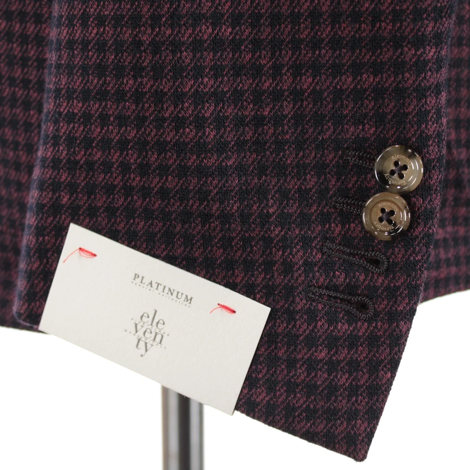 Chaqueta suave Eleventy Platinum nueva con etiquetas mezcla de algodón talla 50 (40R EE. UU.) en rojo y azul Foto 4 de 4