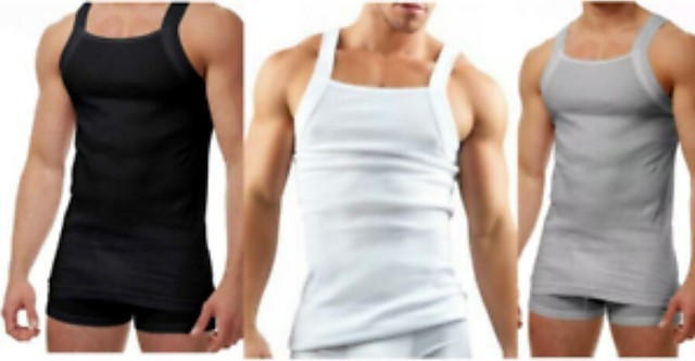 Pack Square Cut Tanks Ribbed Black 