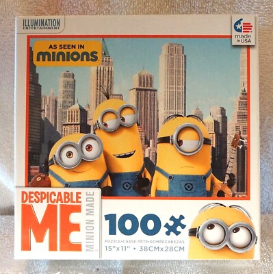 Despicable Me Minions 100 Piece Puzzle Unopened & Minion Art Box