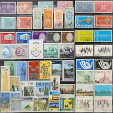 Worldwide Stamp Lots: Ireland EIRE MNH - 50 Different Stamps in Full Sets CEPT