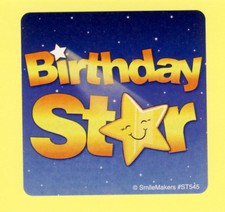 10 Birthday Star - Large Stickers - Party Favors - Rewards