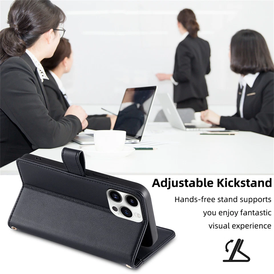 Para iPhone 16 15 14 13 12 17 Pro Max Bandolera Cremallera Billetera Estuche Portatarjetas Foto 4 de 4