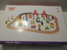 Tooky Toy Train Set 55 Pieces TKI027