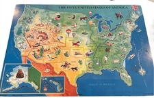 Wooden United States Puzzle Small World Toys  Wood VTG 2001 Layers Education