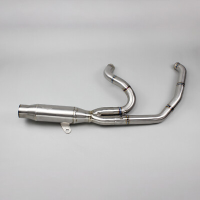 2 into 1 Exhaust Pipe w/ Stainless Steel for Harley 18-24 Softail FXBB FXLR FXFB