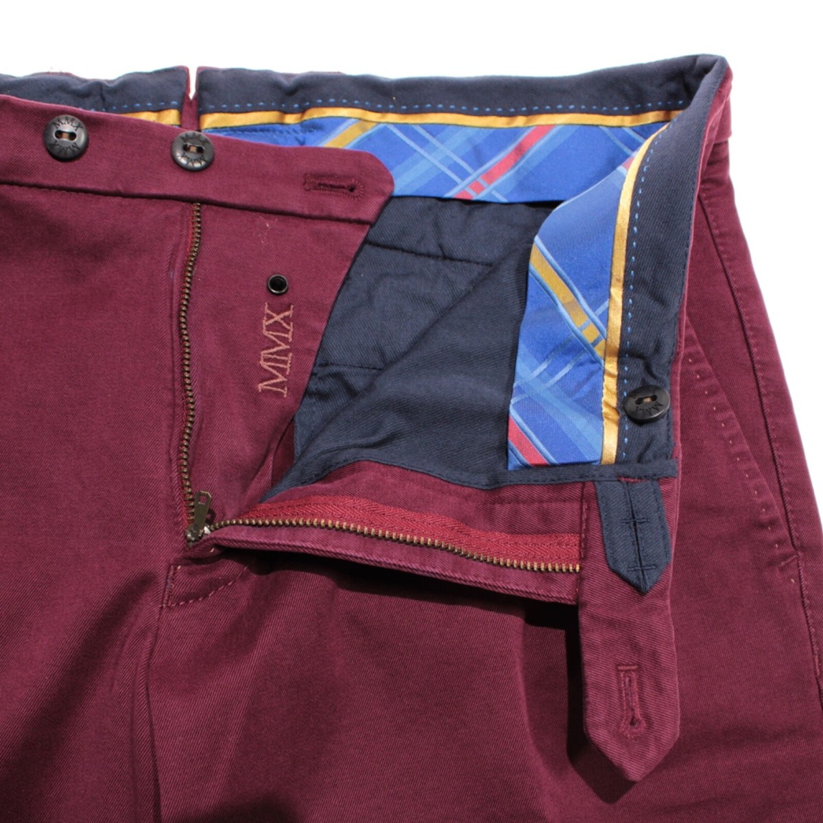 Meyer NWT Chinos / Casual Pants Size 34 US Lynx Solid Burgundy Red