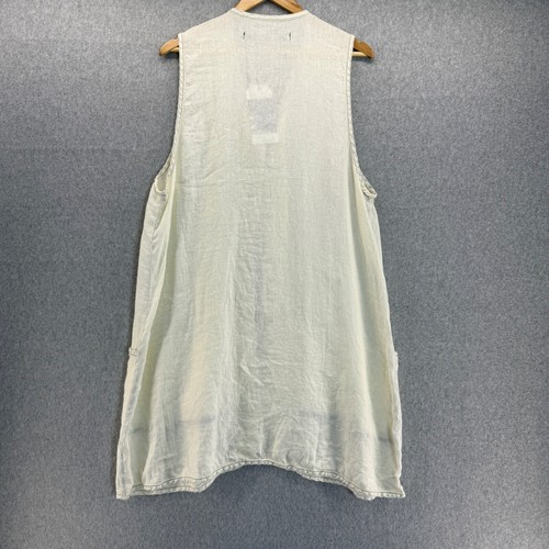 Cynthia Ashby Womens Large Linen Field Vest Eggshell Pockets Button Details NWT - Picture 7 of 15