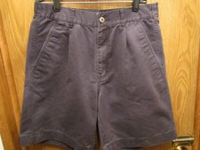 MENS ROUNDTREE  YORKE PLEATED STRETCH WAIST NAVY BLUE SHORTS SIZE 32