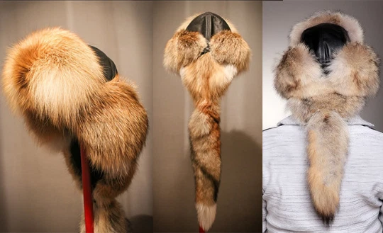 Mens red fox fur hat Mongolian Kazakhstan Eagle hunters hat Malakai size 56-60cm - Image 3 of 4