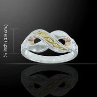 Celtic Infinity Three Tone .925 Sterling Silver Ring By Peter Stone Celtic Infinity Three Tone .925 Sterling Silver Ring By Peter Stone