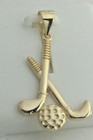 <!--F#f_0-->Gold Plated Genuine 925 Sterling SILVER - GOLF CLUBS - pendant for necklace<!--F/-->