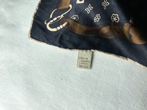Pierre Cardin Chains Logo Silk Shawl Scarf - Picture 5 of 7