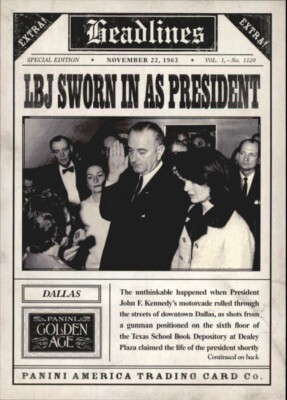 Lyndon B. Johnson 2013 Panini Golden Age Headlines Trading Card #8-USA President
