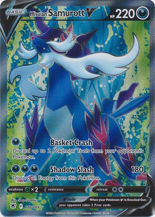 Hisuian Samurott V (Full Art) 176/189 Ultra Rare  Astral Radiance Pokemon TCG