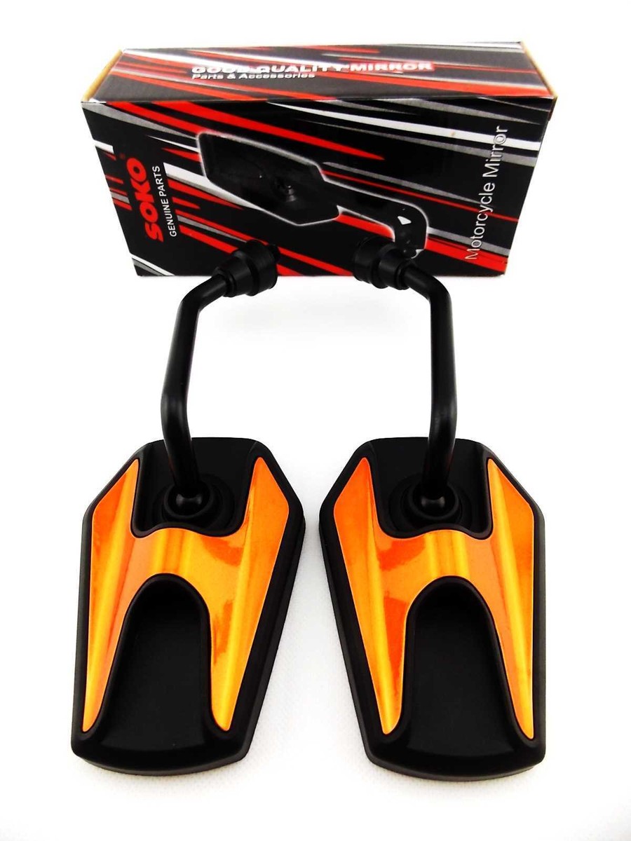 YAMAHA FZX700 86-87 BLACK ORANGE HEX SOKO MIRRORS | eBay