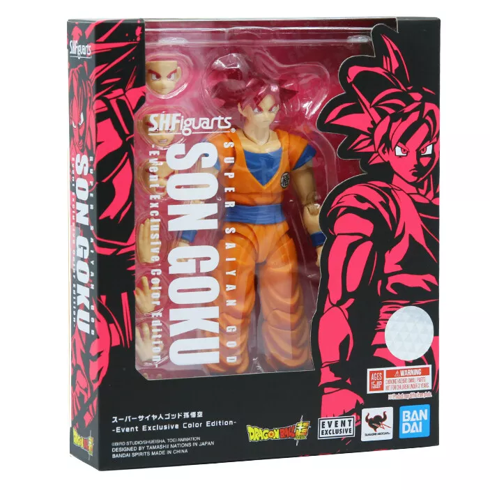 Goku Super Saiyan God Red Deus Sh Figuarts Bandai Boneco Dbz