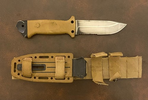 GERBER LMF II Infantry Knife with Sheath Coyote Brown Partially Serrated