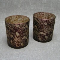 Formano Windlicht Teelichthalter Rose Rubin Rot 2Er-Set Edel