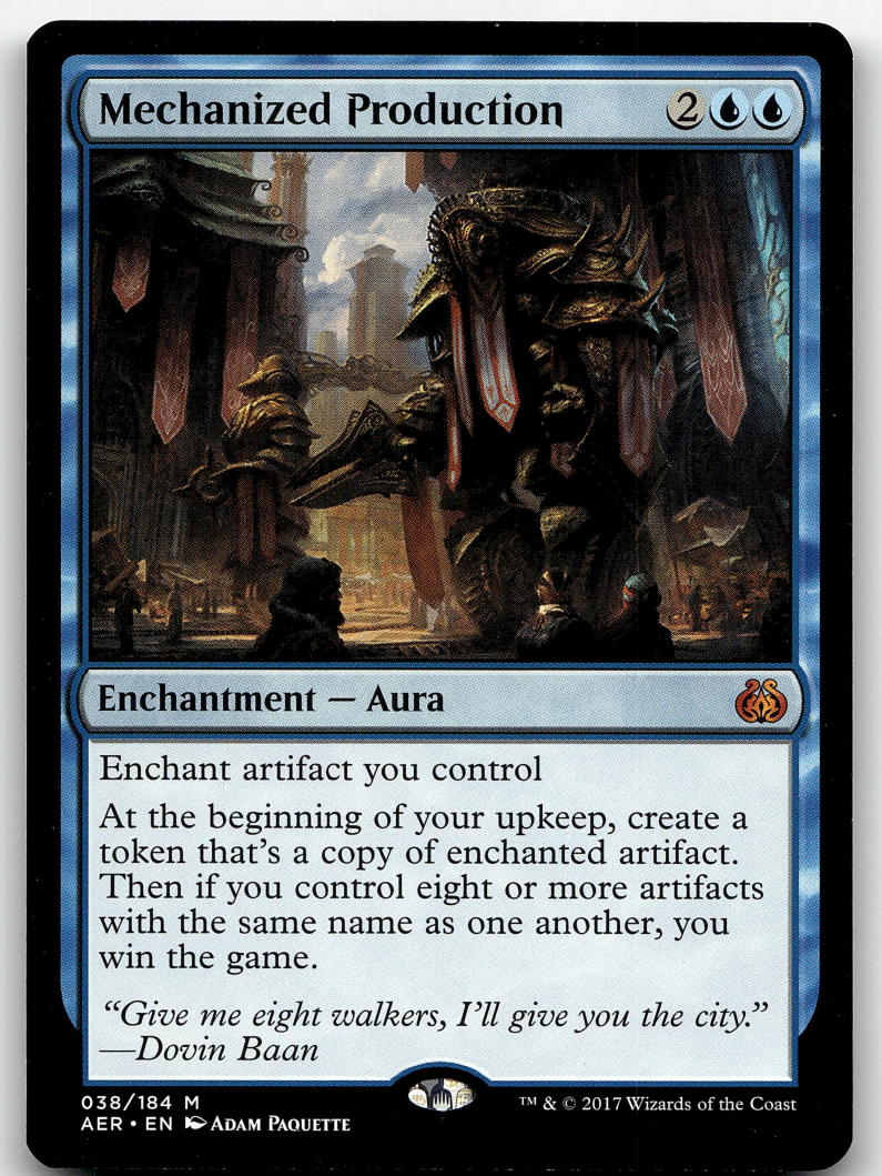 MTG Mechanized Production Aether Revolt 038/184 Regular Mythic