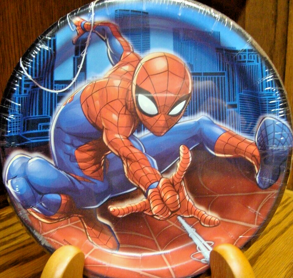 4 Pks Spiderman Marvel Childs Dessert/Snack Plates 8ct/ 6.75