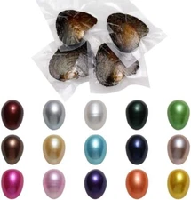 50PCS Freshwater Pearl Oyster Cultured Love Wish Round Pearls Various Shining