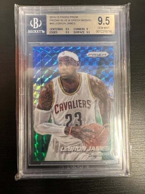2014 Panini Prizm #48 Lebron JAMES Blue Green Mosaic BGS 9.5 BECKETT Low POP HOT