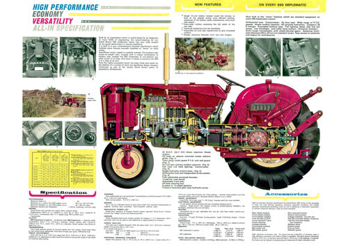 Poster Brochure David Brown Case 990 996 Trattore Selectamatic Cutaway A3