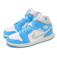 Image of Nike Wmns Air Jordan 1 Mid AJ1 Dark Powder Blue Women Unisex Casual BQ6472-400