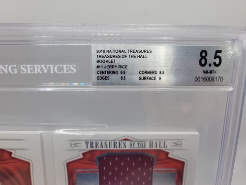 2018 Panini National Treasures of the Hall Booklets 05/25 Jerry Rice BGS 8.5 - Picture 4 of 10