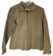 Nwt Vtg Wilson Leather Jacket Women’s Xl Full Zip Suede Leather Nylon Lining Tan
