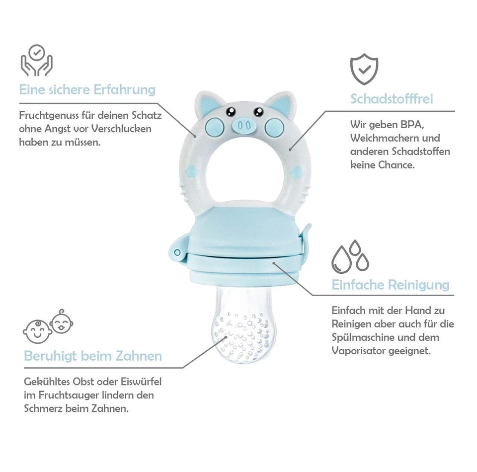 Baby Silikon Obst-Schnuller 2 Set | Frucht-Sauger | BPA-Frei - Bild 2 von 3