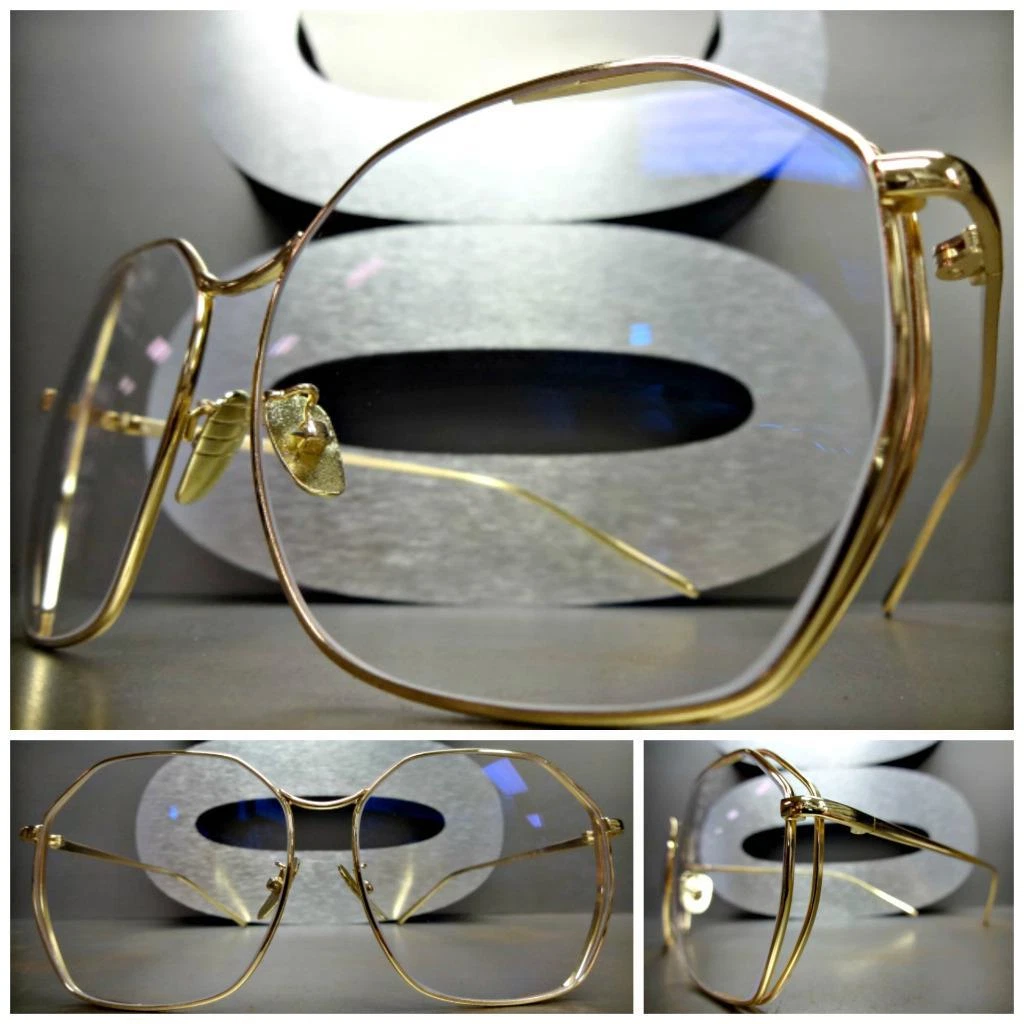 Gold big glasses hotsell