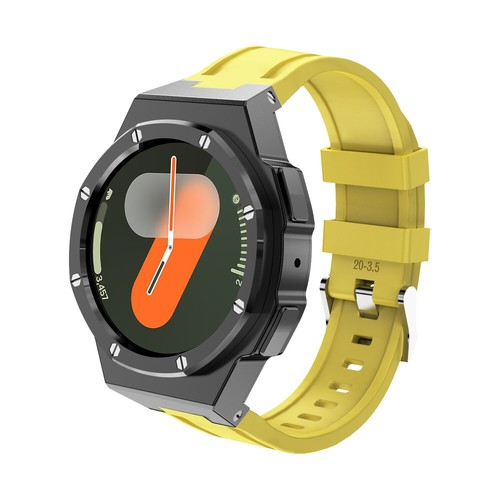Stainless Steel Case For Samsung Galaxy Watch7 40/44mm Rubber Band Str - Picture 24 of 25