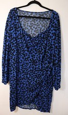 Ava and Viv Blue Leopard Dress Size XXL (51) 