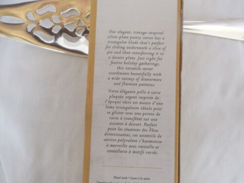 Servidor de pastel decorativo plateado William Sonoma nuevo en caja - Imagen 2 de 2