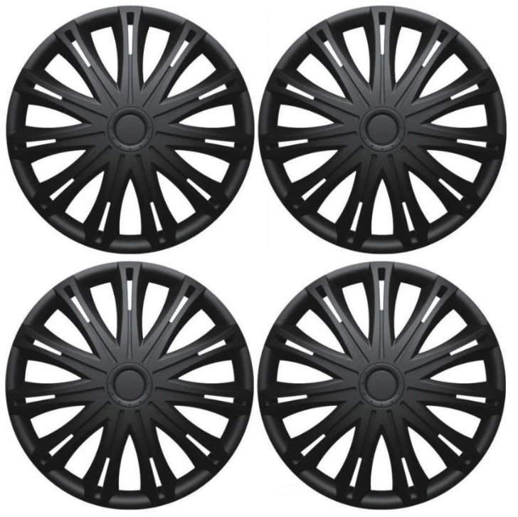 FITKIA PICANTO FULL SET HUB CAPS COVERS PLASTIC WHEEL TRIMS COVER BLACK 13" INCH - Image 1 of 1