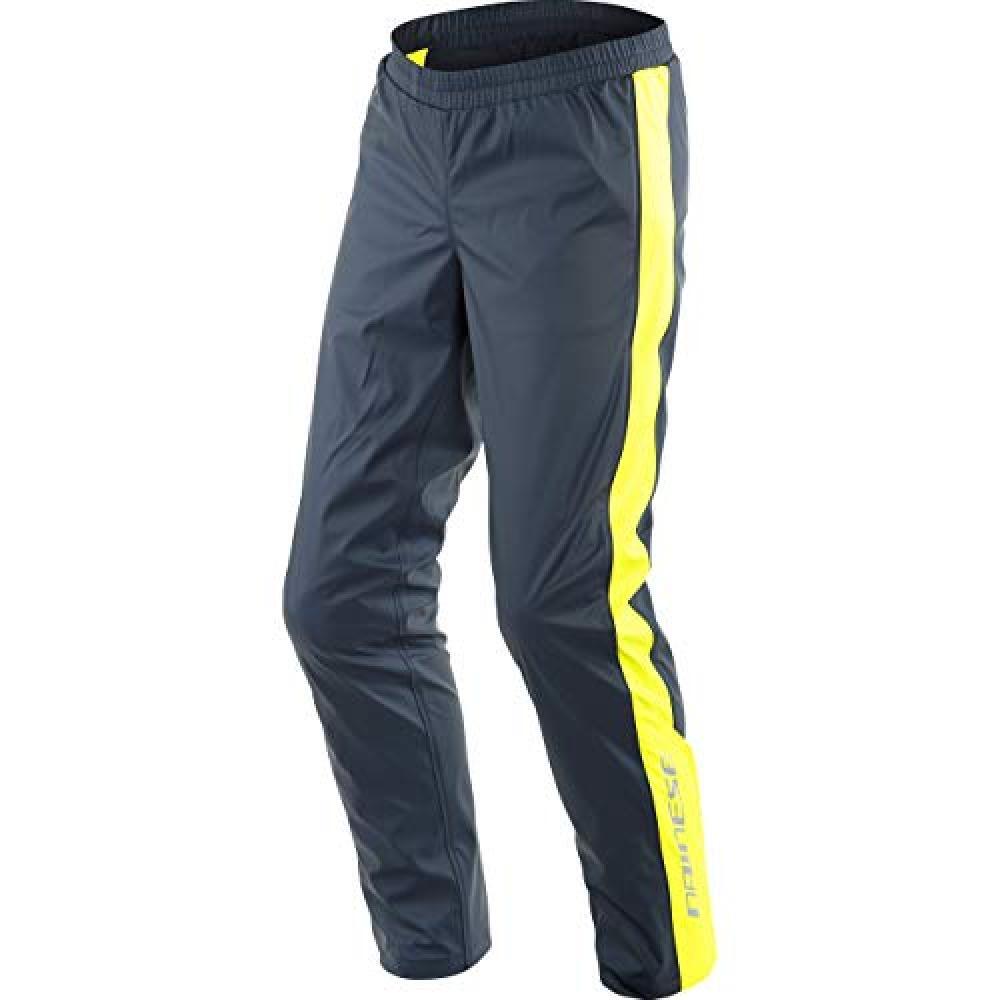 (TG. L) DAINESE STORM 2 UNISEX PANTS BLACK-IRIS FLUO-YELLOW L - NUOVO