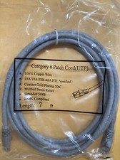 Lot Of 10, Category 6 Patch Cord UTP 7 ft Gray, New, FREE SHIPPING.